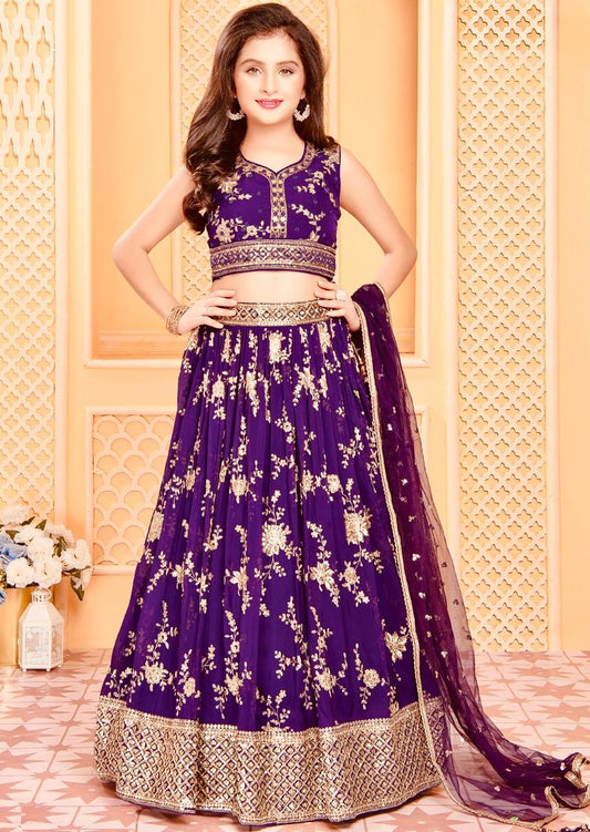 Product Image - Designer Georgette Kids Lehenga for Festive Season