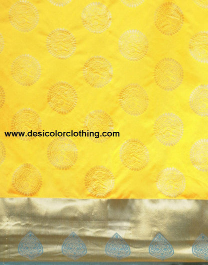 Yellow Banarasi Silk Saree