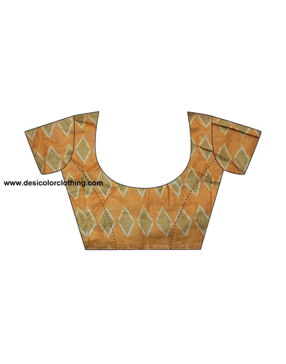 Blue Printed Cotton Pre-Draped Saree