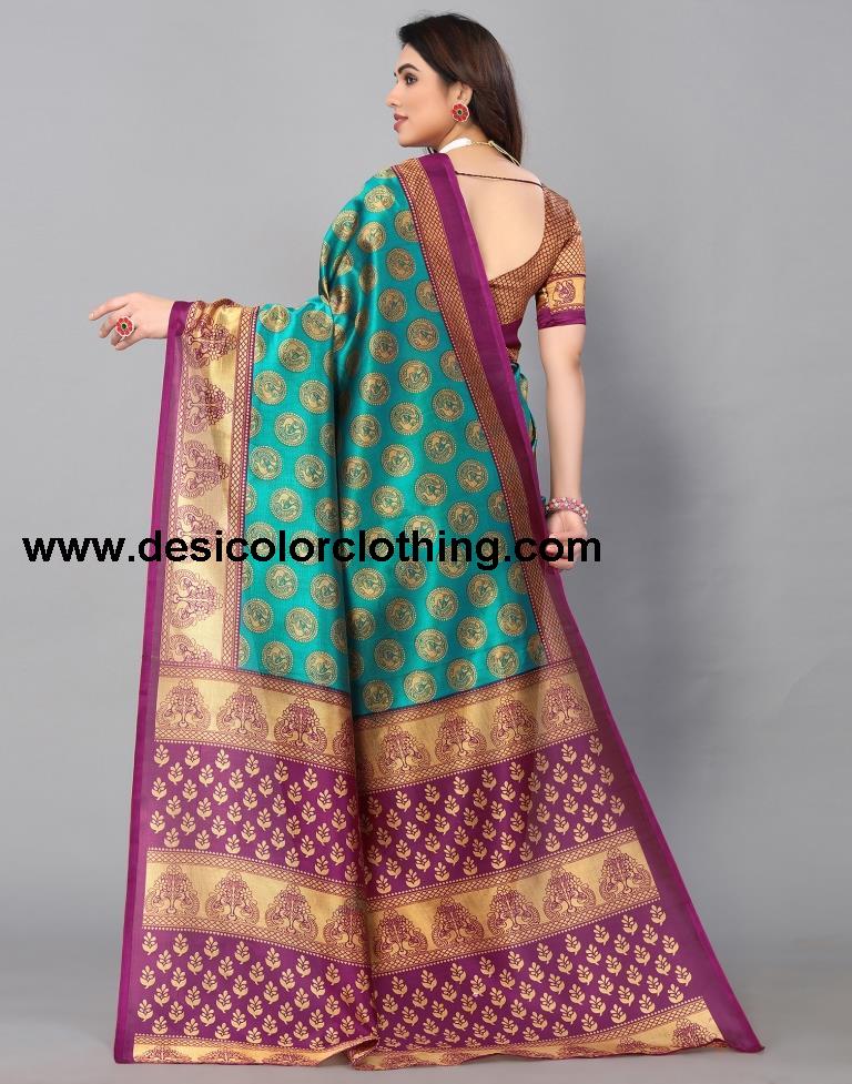 Rama Green Banarasi Silk Saree