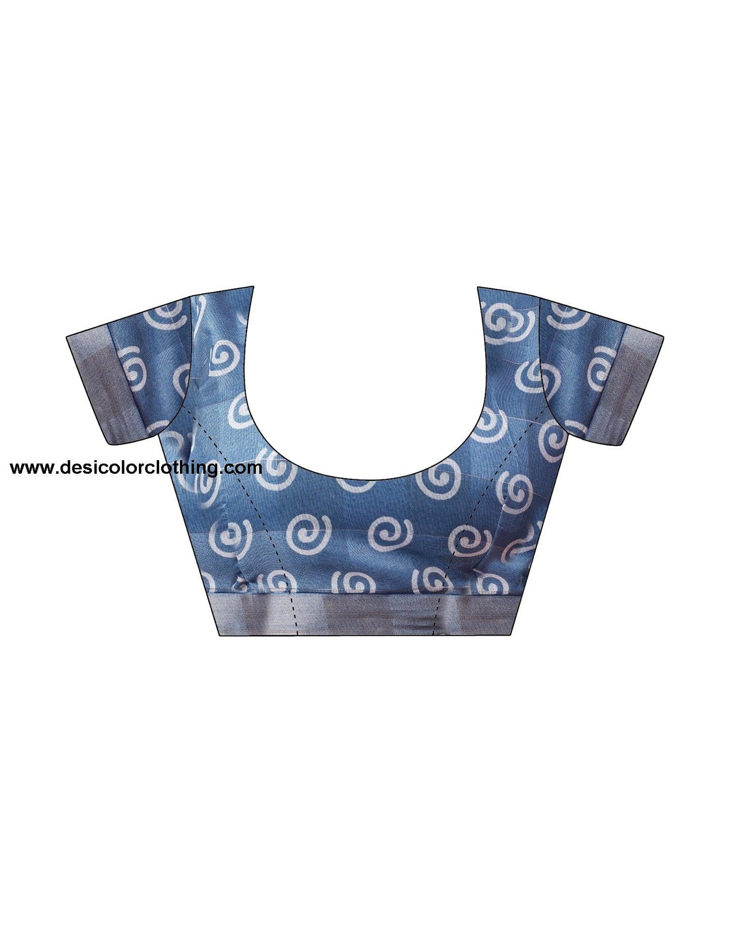 Blue Printed Cotton Saree