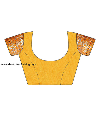 Yellow Plain Gergette Saree