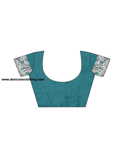 Sea Green Jacquard Silk Saree