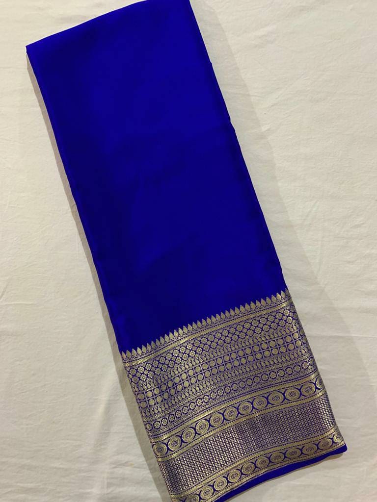 Product Image - Exquisite Semi-Mysore Silk Saree with Gold Border