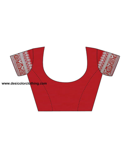 Red Jacquard Silk Saree