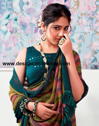 Rama Georgette Printed Sarees