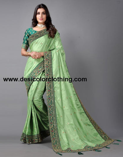 Pista Green Silk Saree | 2244S182