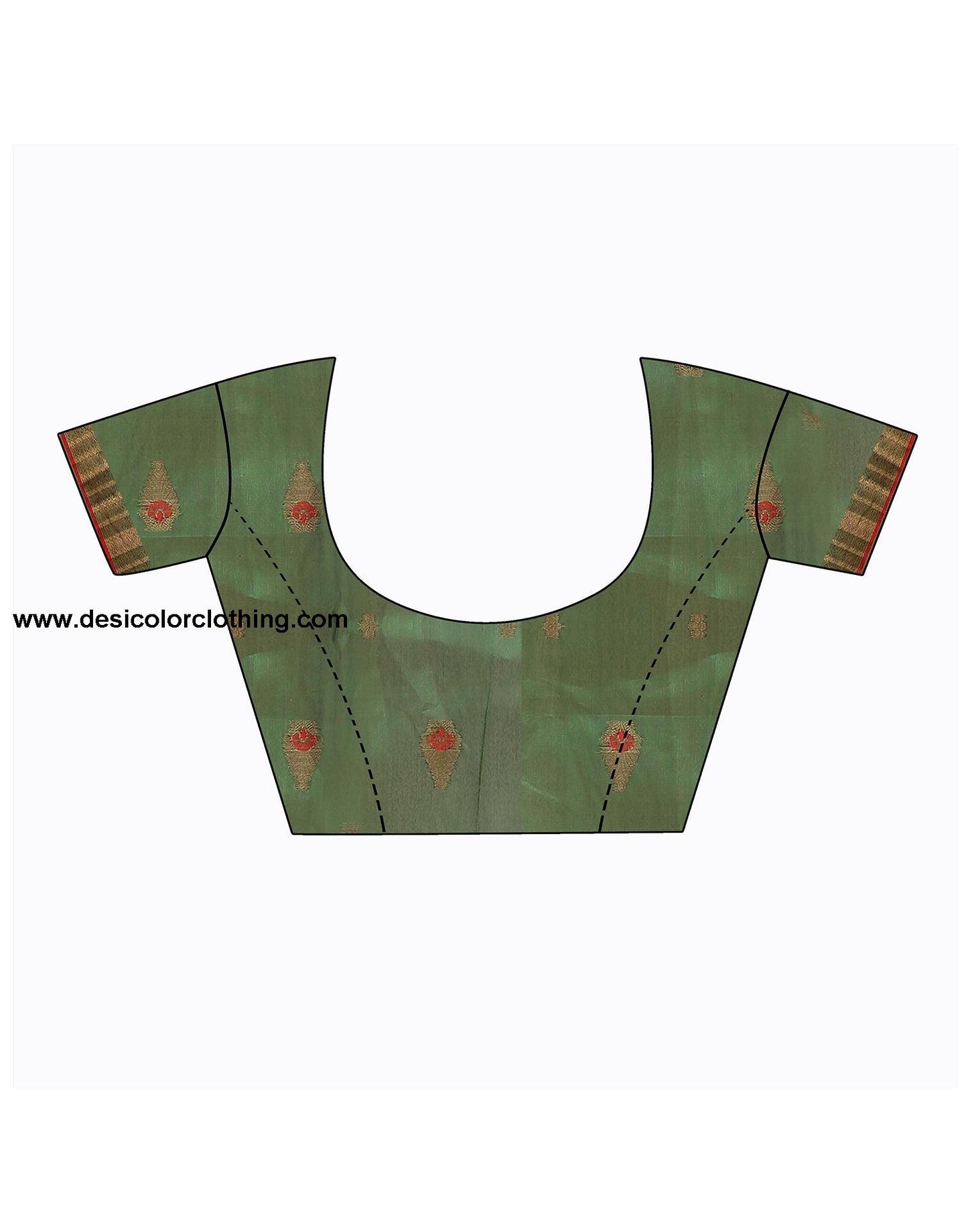 Dark Green Plain Cotton Saree