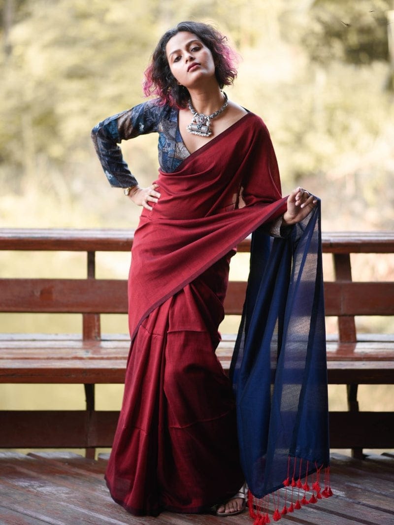 Product Image - Designer Khadi Cotton Saree - Ethnic Wear for Festive or Wedding Attire