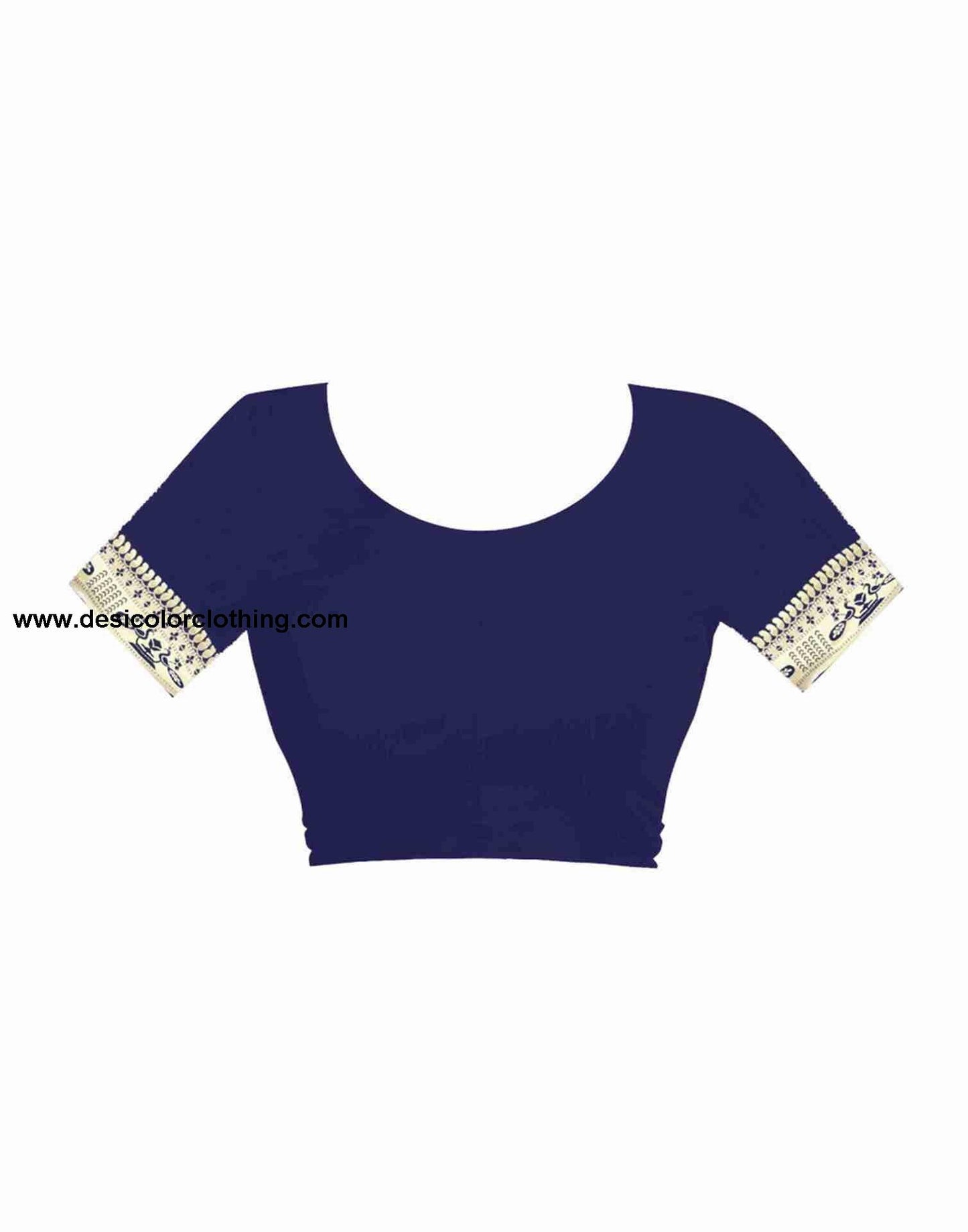 Elegant Navy Blue Silk Saree with Golden Woven Design