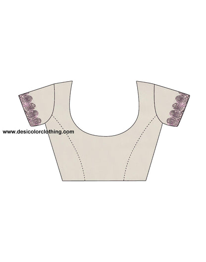 Beige Plain Silk Saree
