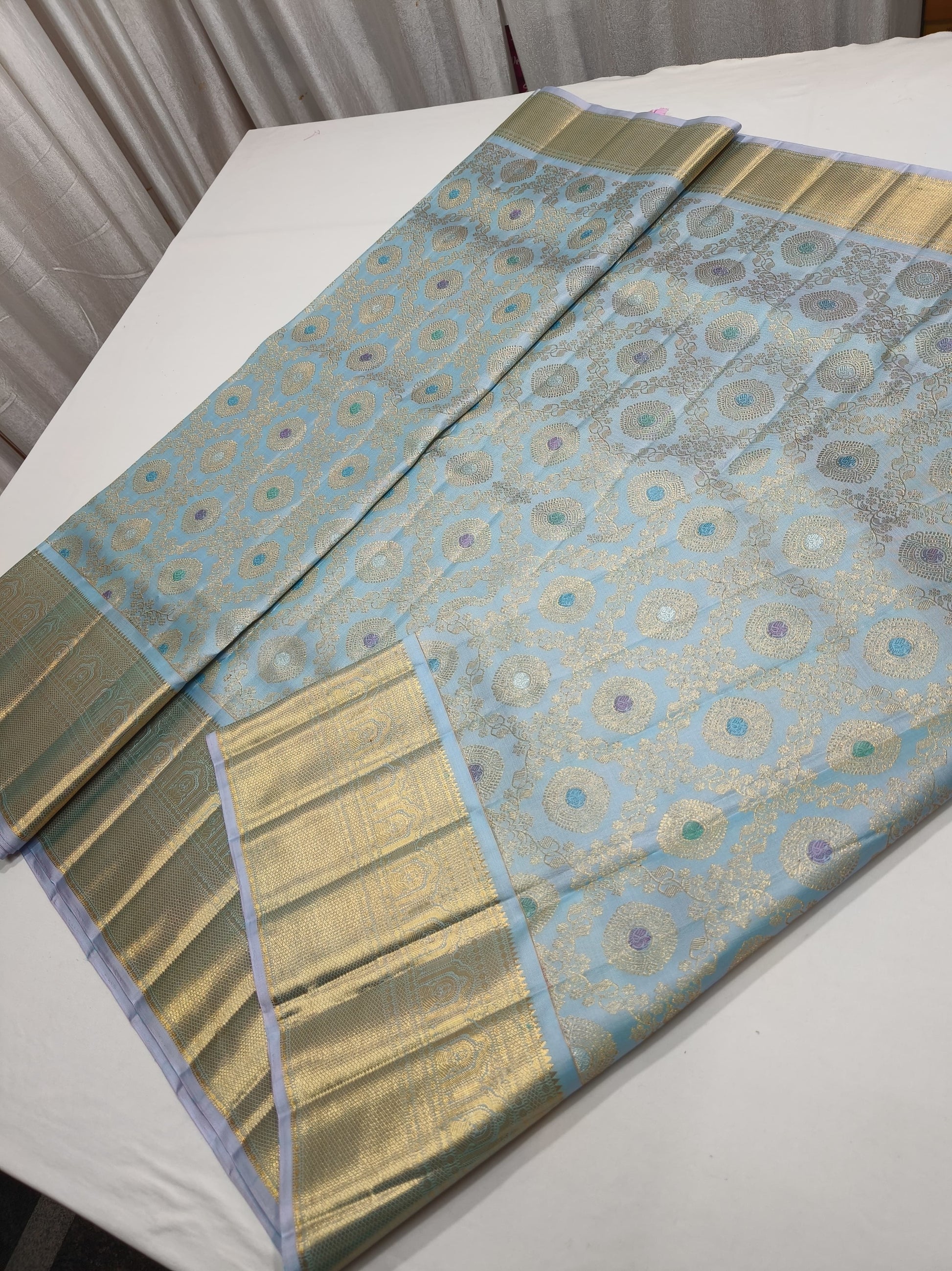 Product Image - Designer Kanjeevaram Saree with Zari Buttas