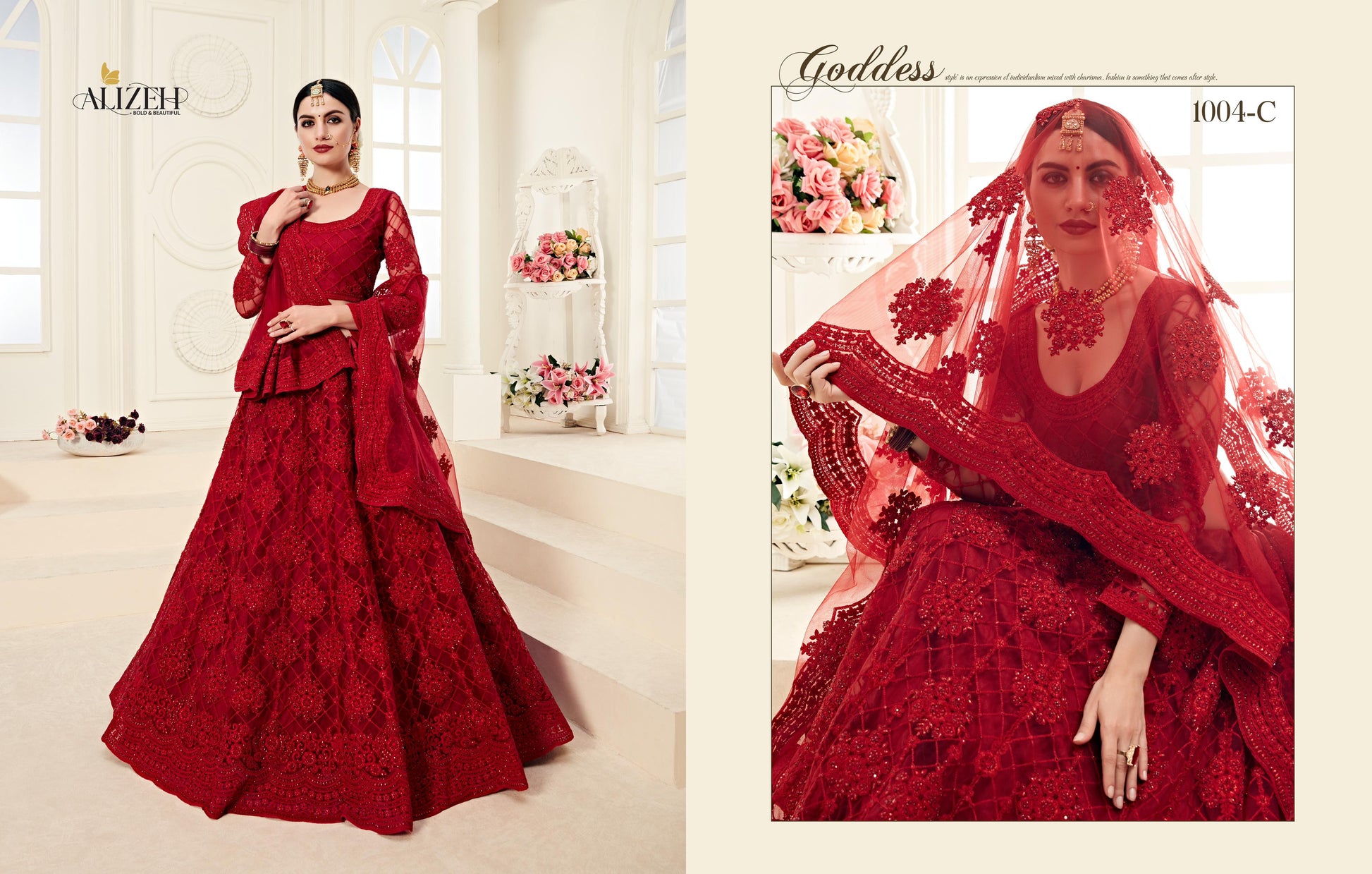 Product Image - Deep Red Wedding Lehenga - Ethereal Bridal & Festive Attire