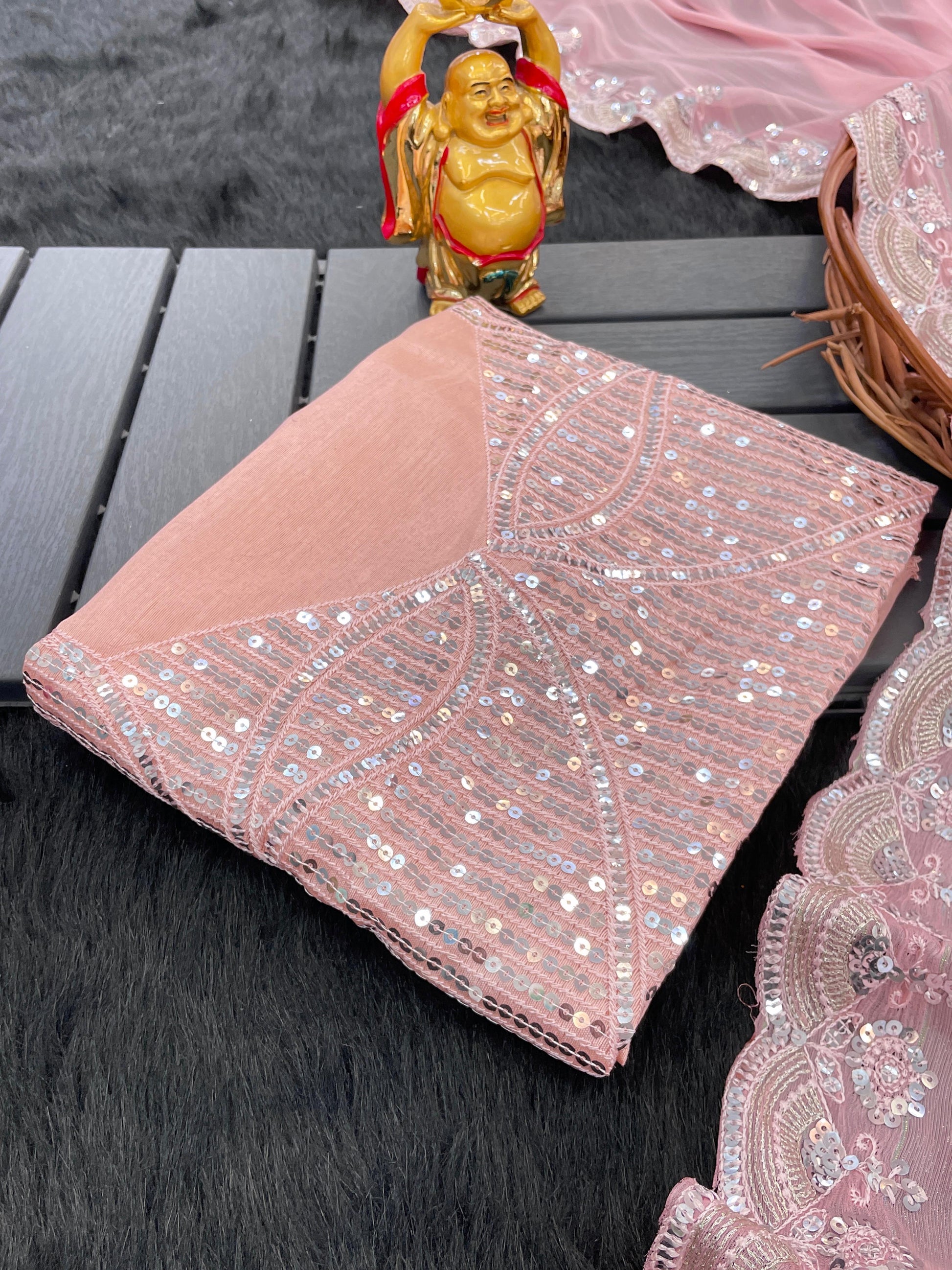 Product Image - Exquisite Sequance Work Designer Saree in Georgette Fabric | Festive Wear