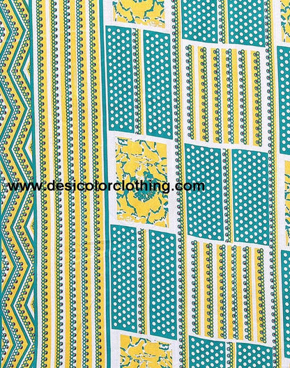 Yellow Printed Cotton Unstitched Salwar Suit Material