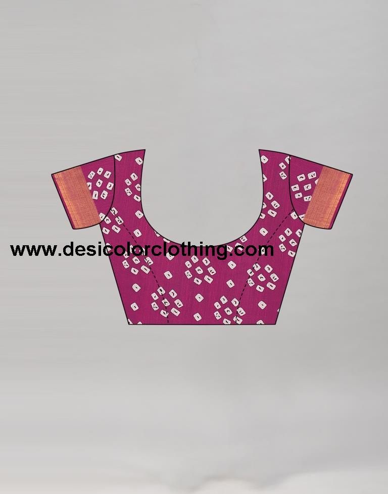 Wine Cotton Bandhani Saree | 1985S488
