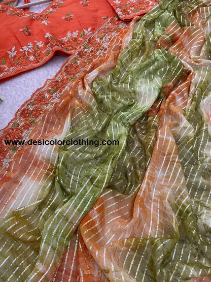Pure Soft Georgette Sarees with Silver Weaving lining Nd Prisam Print With Heavy Embroidery Threads Sequence Ton to Ton work border aarco*