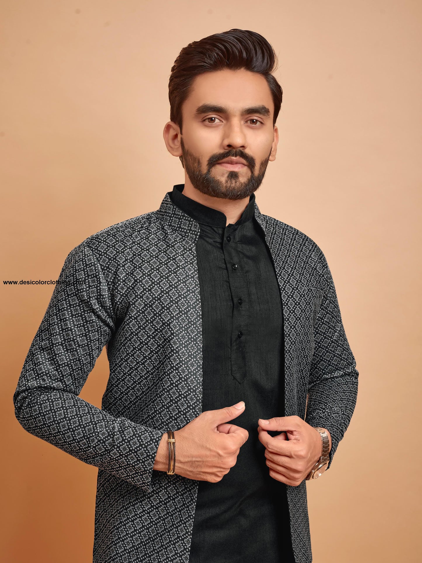 Bluevery Fashion Indo Western Style Jacket with Polo Pant Pair
