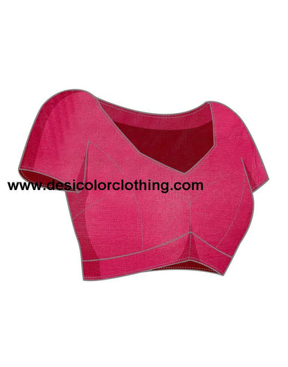 Rani Pink Plain Organza Saree