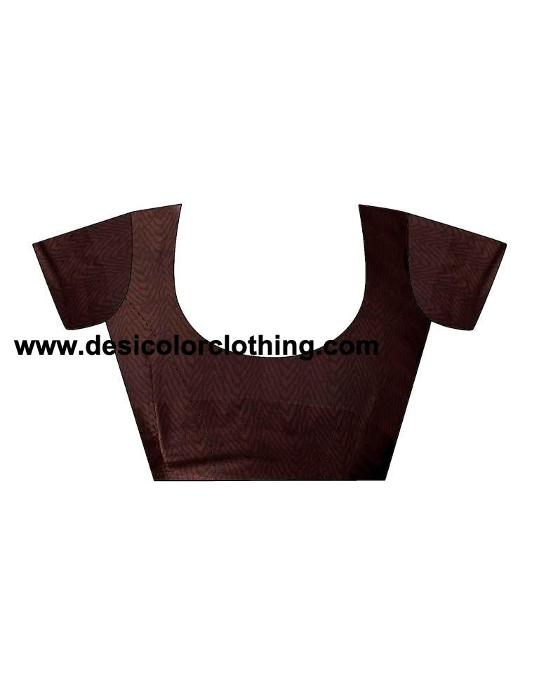 Brown Georgette Printed  Saree