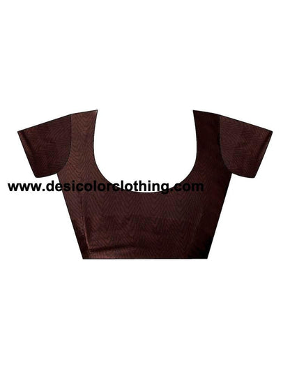 Brown Georgette Printed  Saree