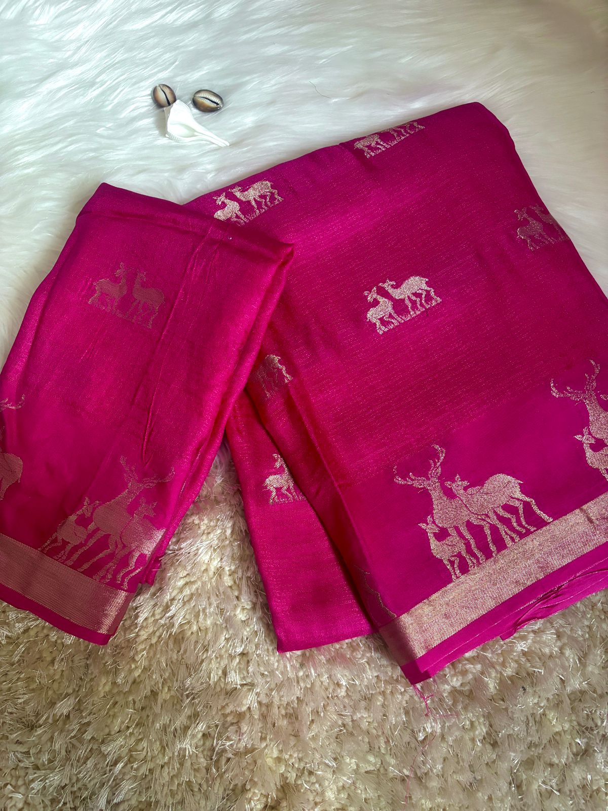 Product Image - Hiran Silk - Pure Khadi Silk Designer Saree with Deer Design | Festive & Wedding Wear