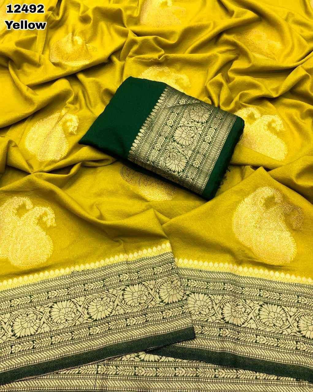 Premium Hand-Dyed Khadi Georgette Saree with Mango Weaving - New Arrivals