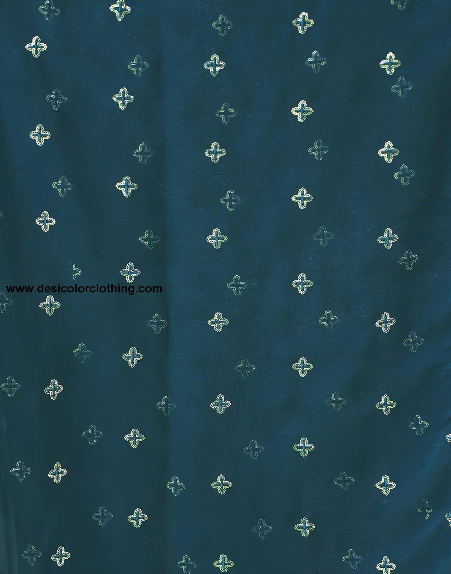Rama Blue Georgette Sequence Embroidery Saree