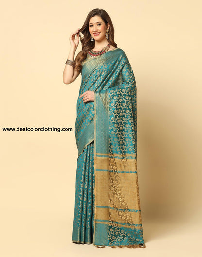 Rama Green Banarasi Silk Saree
