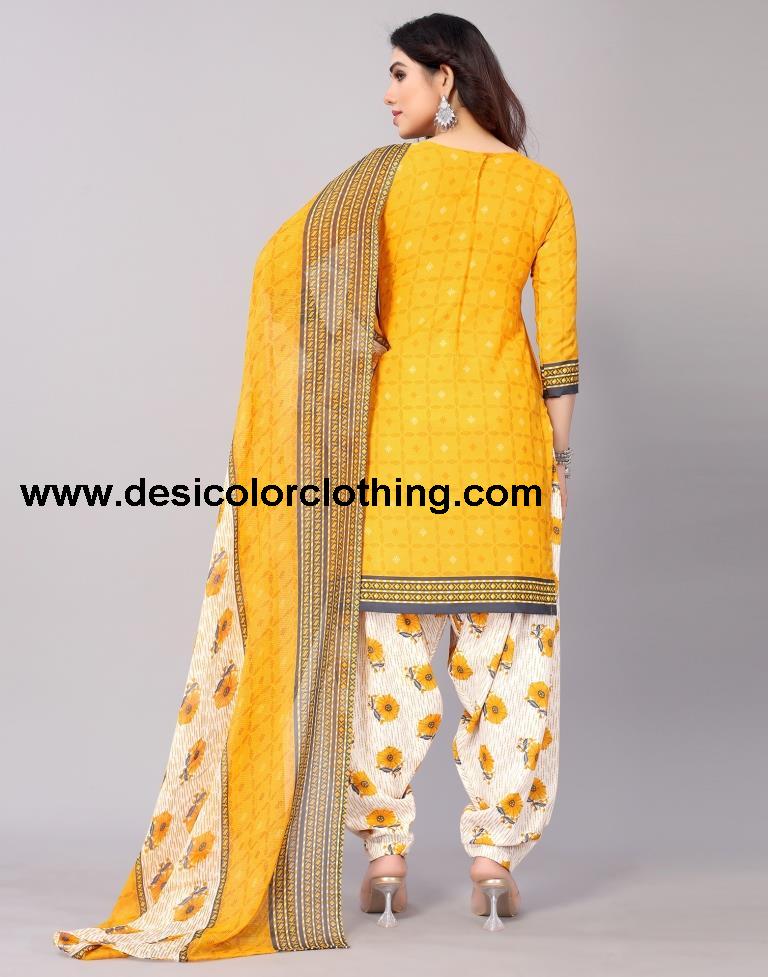 Printed Polyester Unstitched Salwar Suit Material