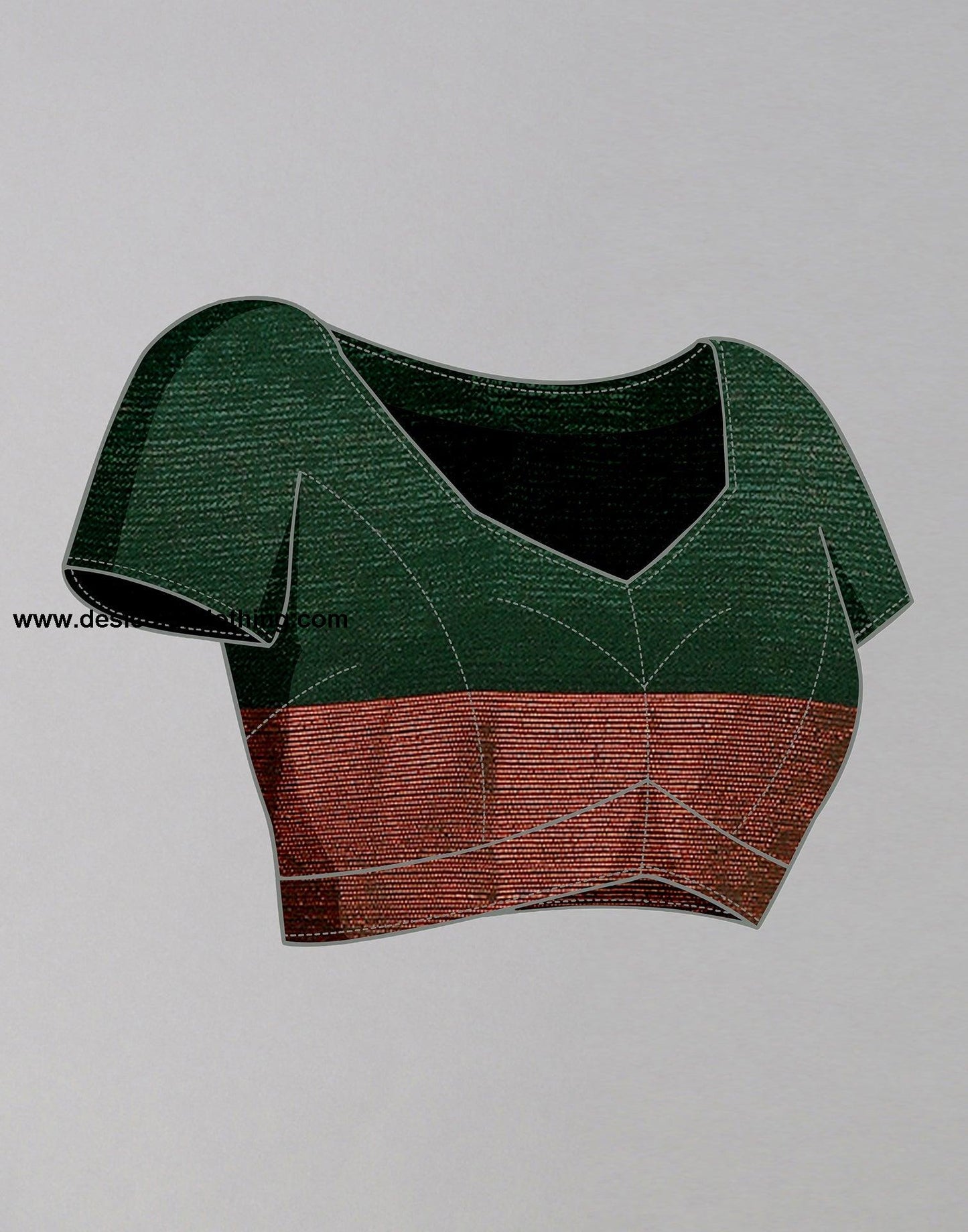 Dark Green Chiffon Plain Saree
