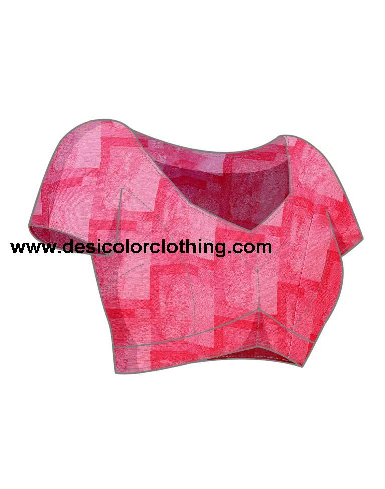 Pink Printed Georgette Saree