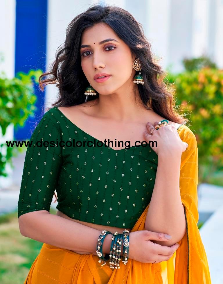 Turmeric Plain Georgette Saree