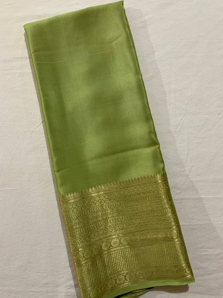 Product Image - Exquisite Semi-Mysore Silk Saree with Gold Border