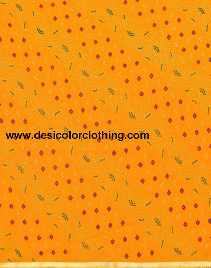 Yellow Bandhani Printed Saree