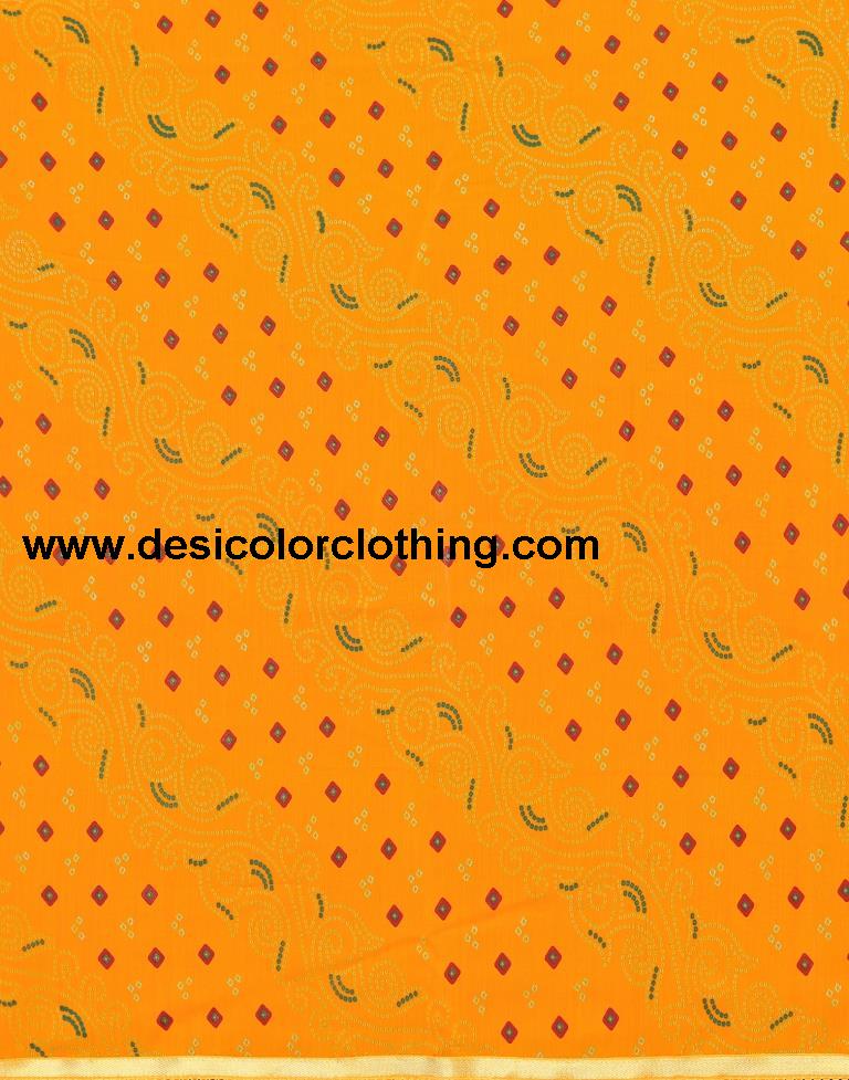 Yellow Bandhani Printed Saree