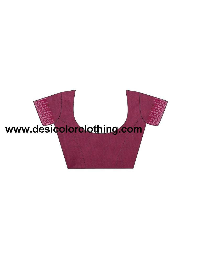 Wine Plain Georgette Saree