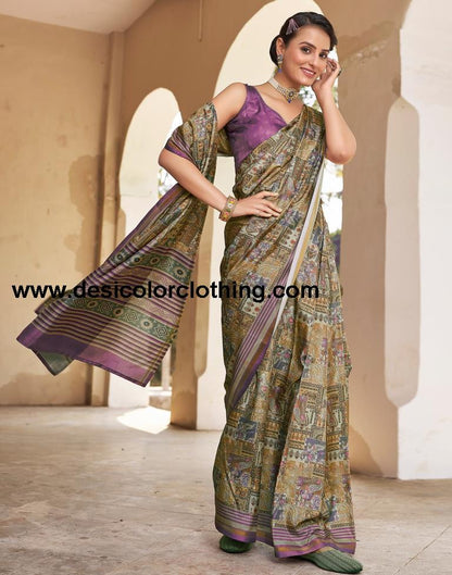 Yellow Silk Printed Ready To Wear