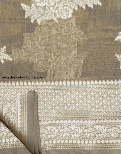 Beige Banarasi Cotton Saree