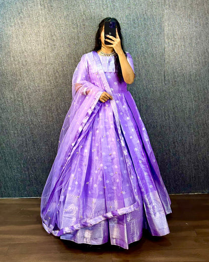 Product Image - Exclusive Designer Georgette Gown - Perfect for Festive and Wedding Wear