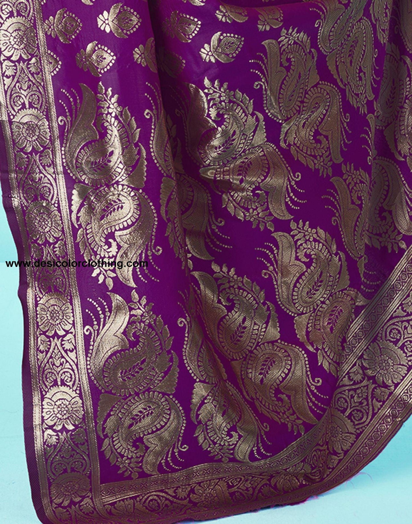 Dark Purple Jacquard Silk Saree