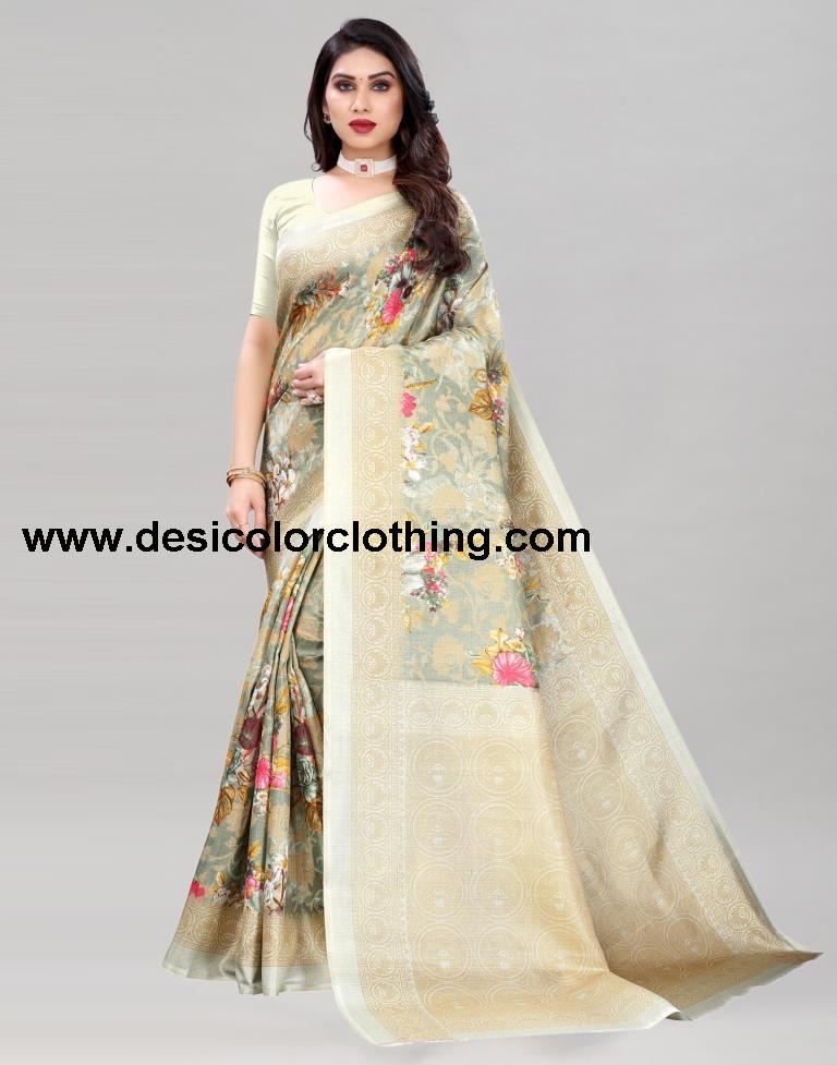 Pista Green Khadi Silk Saree | 2108S236