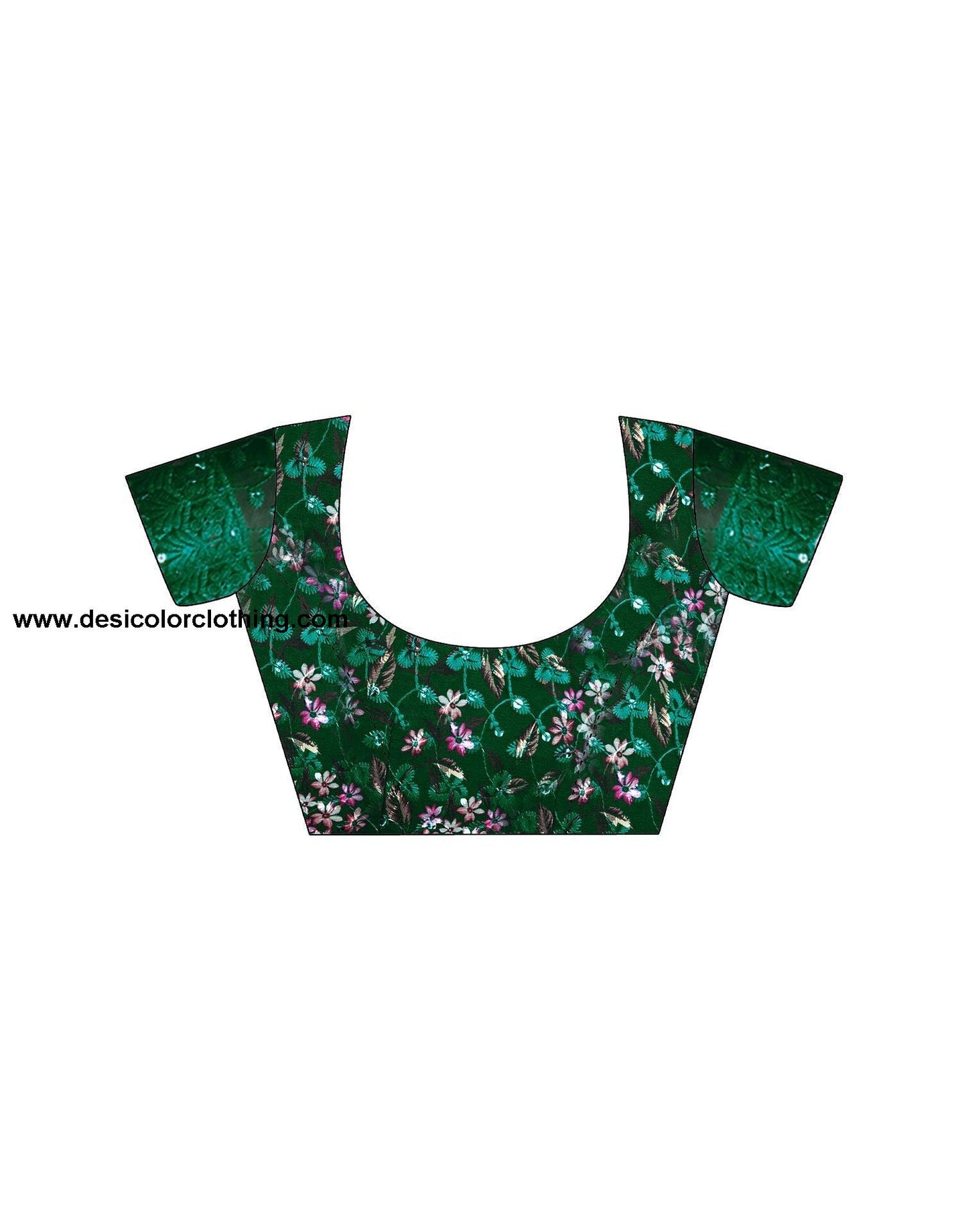 Dark Green Plain Georgette Saree