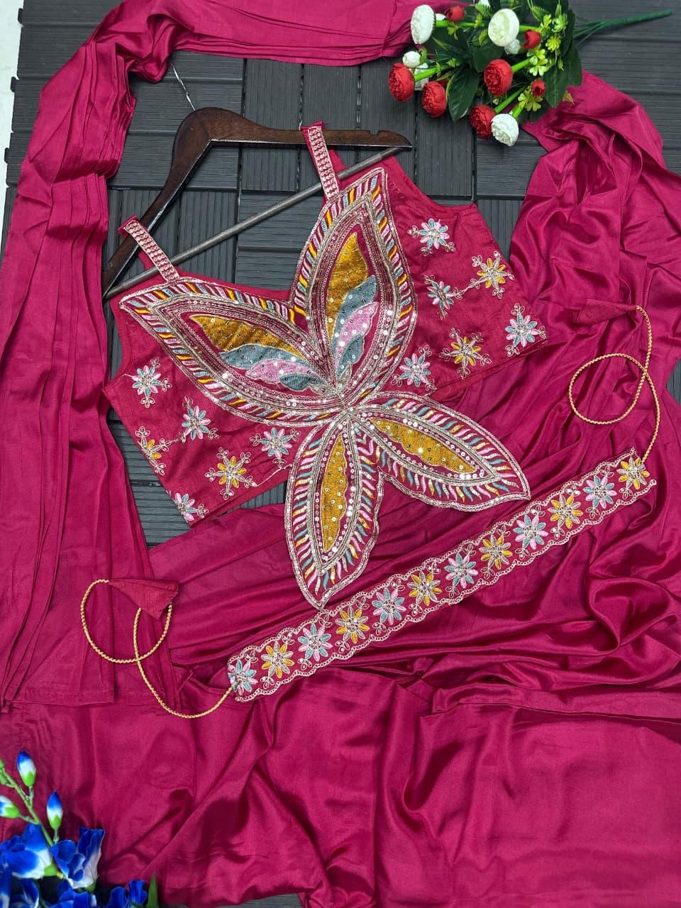 Product Image - Designer ready made saree with designer fully Striched blouse - 9