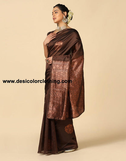 Brown Silk Saree