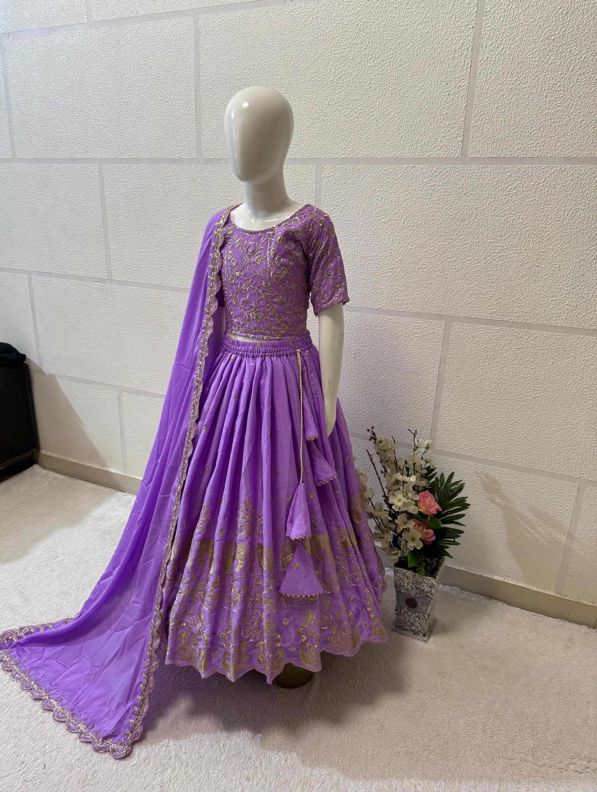 Product Image - Designer Embroidered Lahenga with Dupatta for Festive Wear