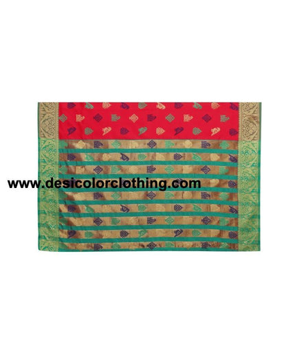 Red Coloured Poly Silk Jacquard Partywear saree