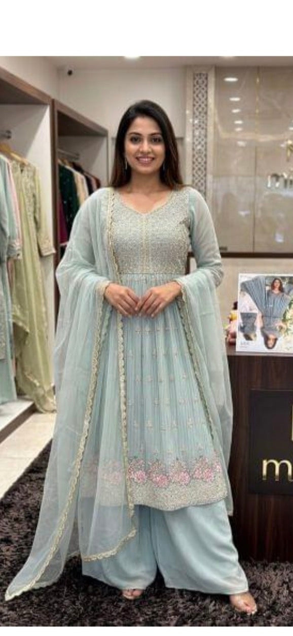 Product Image - Shop designer palazzo suits in Canada at DesiColorClothing. Explo - 1