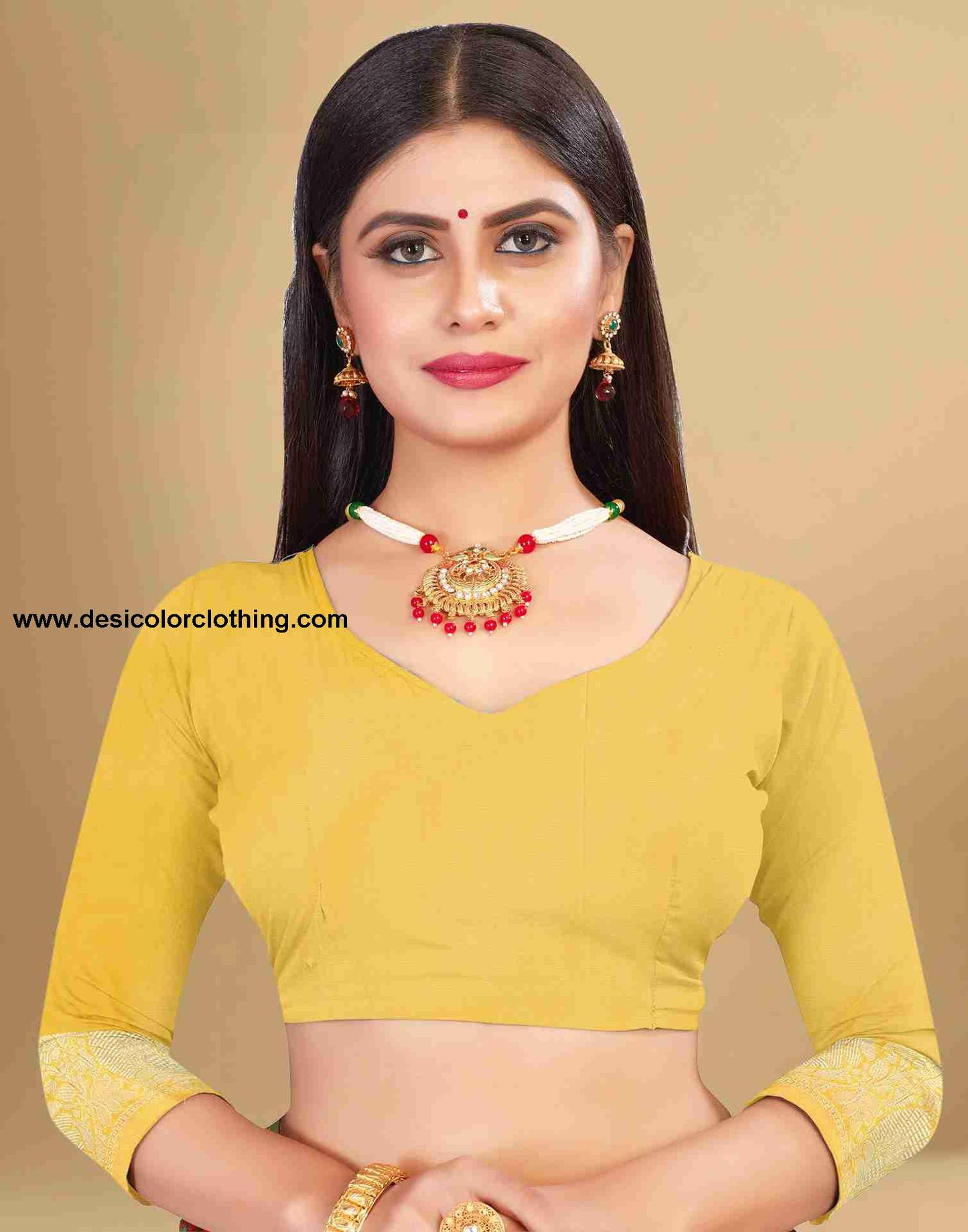 Yellow Cotton Plain Saree