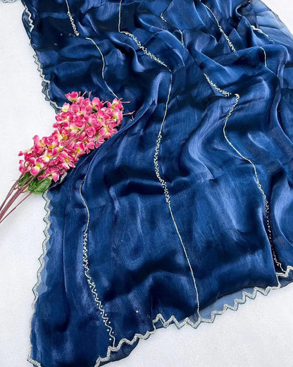 Product Image - KK Creation Designer Party Wear Saree | Georgette Fabric, Embroidery Work